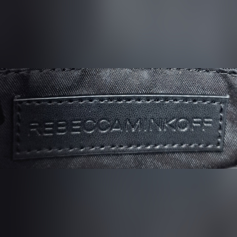 Rebecca Minkoff Midnighter Black Leather Crossbody Messenger Bag Metal Studs - Picture 5 of 15